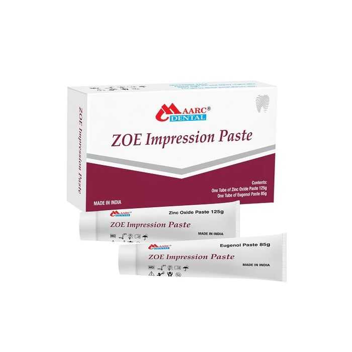 Pâte à empreintes ZOE à base d'oxyde de zinc et d'eugénol, 125 x 85 g