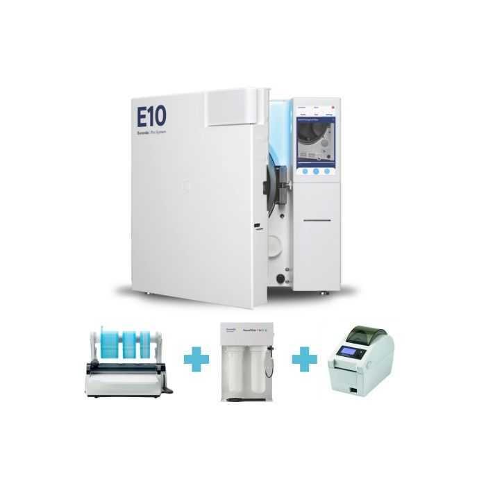 Pack Autoclave E10 + Aquafilter + Thermosodeuse + Imprimante Print Set 3 Pack Autoclave E10 + Aquafilter + Thermosodeuse + Imprimante Print Set 3